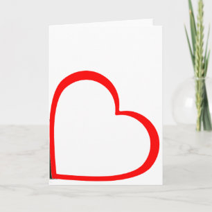 Cartão Coração Minimalista com Linha Vermelha na Lateral