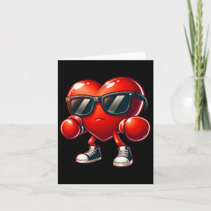 Cartão Coração Mostrando Habilidades de Boxe Amantes de B
