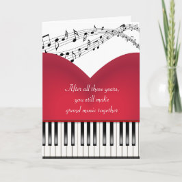 Cartão Coração Musical Do Piano Para Aniversário