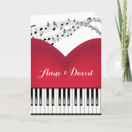 Cartão Coração Musical Do Piano Para Aniversário