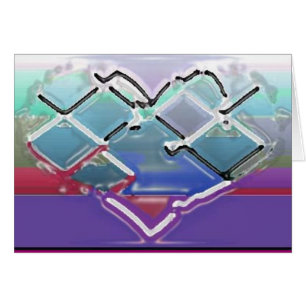Cartão Coração no cromo líquido