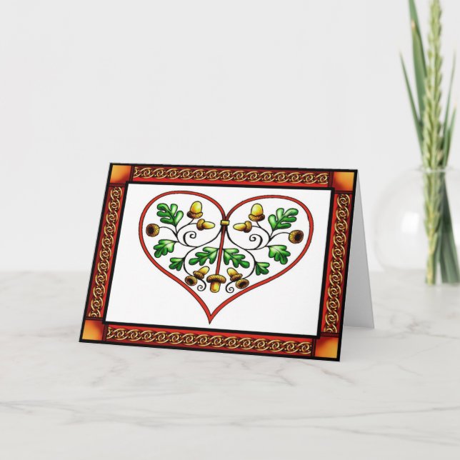 Cartão Coração Oakleaf (Frente)