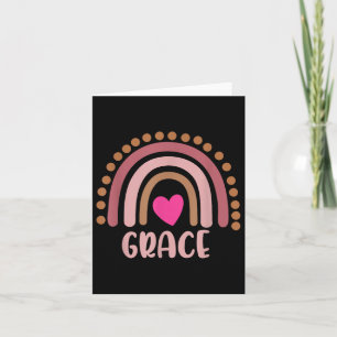 Cartão Coração Personalizado Fofo Nome Grace Amor Arco-ír