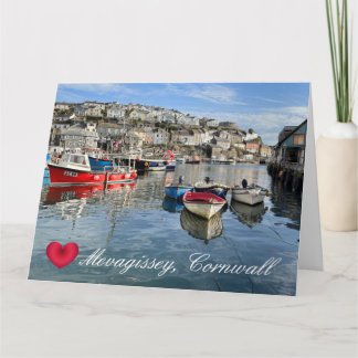 Cartão Coração Personalizado Mevagissey Cais de Desembarq