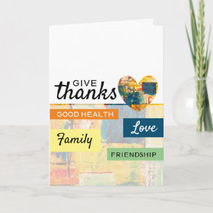Cartão Coração Pintado, Ação de Graças