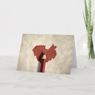 Cartão Coração Rabiscado Desenhado