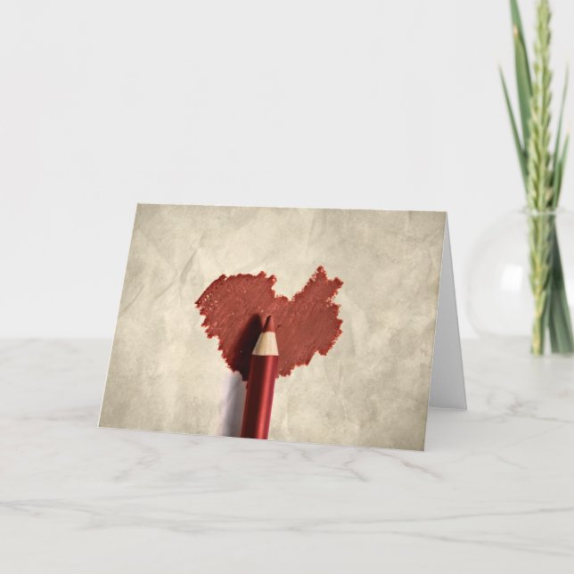 Cartão Coração Rabiscado Esboçado (Frente)