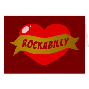Cartão Coração Rockabilly do tatuagem