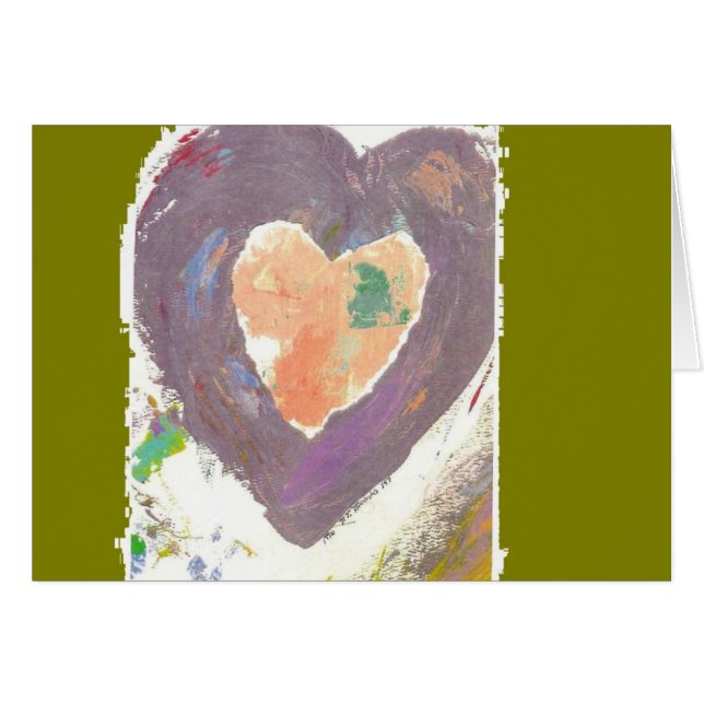 Cartão coração roxo (Frente Horizontal)