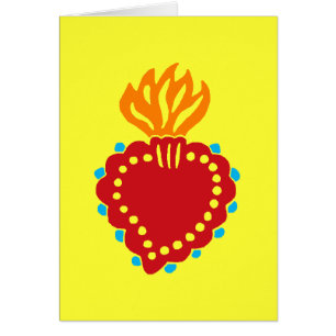 Cartão Coração Sagrado da Arte Popular Mexicana