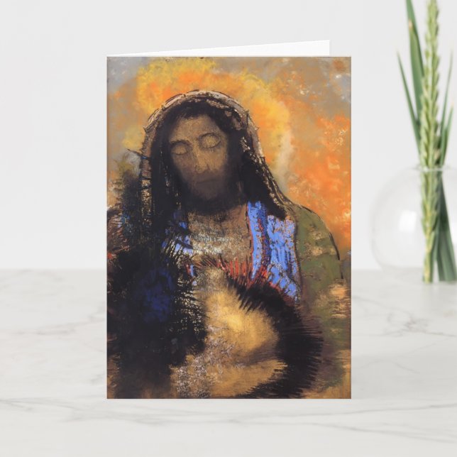 Cartão Coração sagrado de Odilon Redon- (Frente)