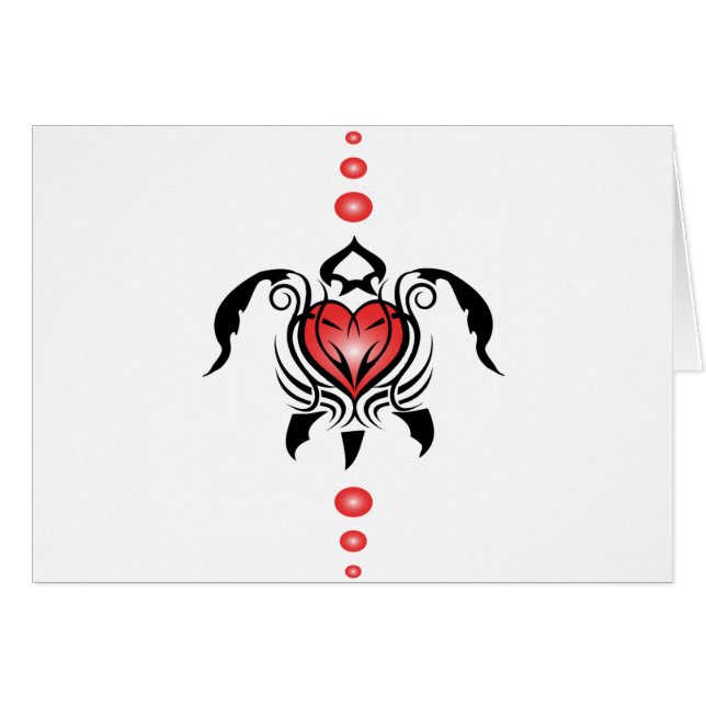 Cartão Coração-tartaruga (Frente Horizontal)