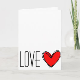 Cartão Coração Vermelho AMOR