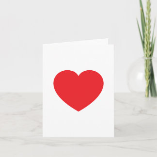 Cartão Coração Vermelho Branco Moderno Simples Gráfico