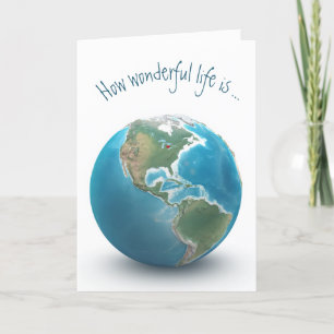 Cartão Coração Vermelho De Aniversário No Planeta Terra