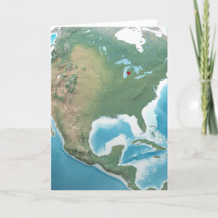 Cartão Coração Vermelho De Aniversário No Planeta Terra