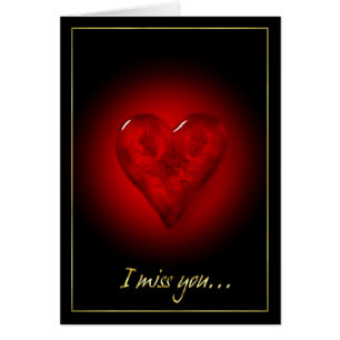 Cartão Coração vermelho pintado de vidro