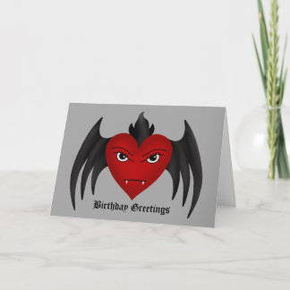 Cartão Coração voado gótico bonito do vampiro toda a