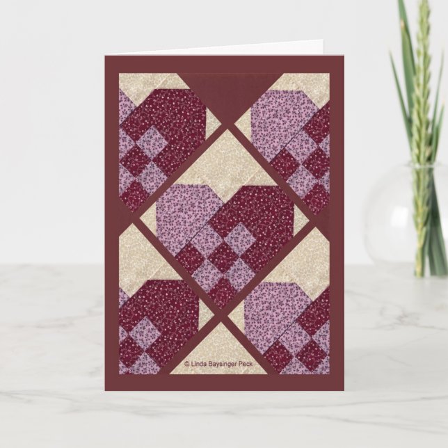 Cartão Corações acolchoados (Frente)