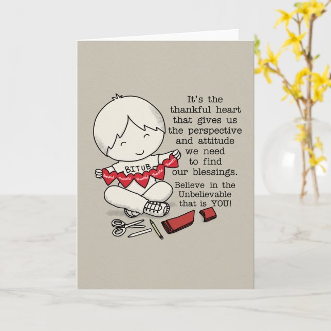 Cartão Corações Agradecidos (Flor Amarela)