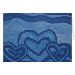 Cartão Corações azuis