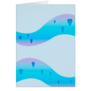Cartão Corações azuis (retrato)