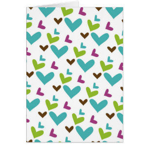 Cartão Corações Colorido