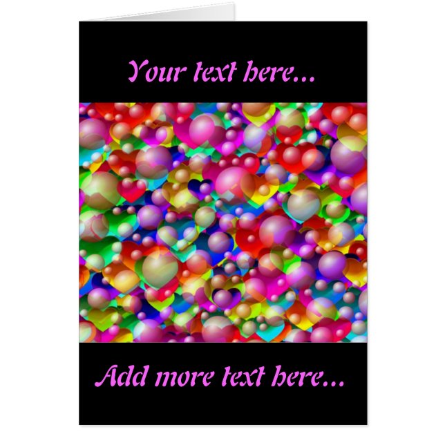 Cartão Corações Coloridos (Frente)