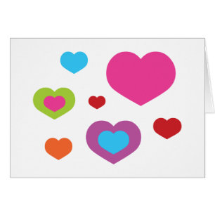 Cartão Corações Coloridos