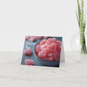 Cartão Corações cor-de-açúcar cor-de-rosa numa saudação d