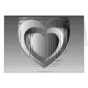 Cartão Corações cromados polidos