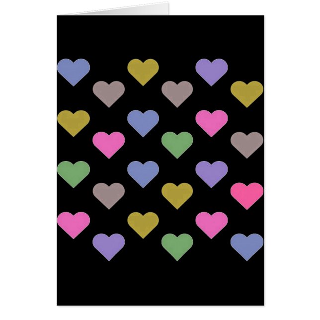 Cartão Corações de Amor Coloridos (Frente)