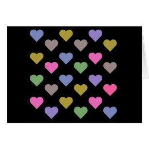 Cartão Corações de Amor Coloridos