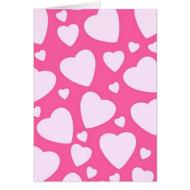 Cartão Corações de Amor Rosa (Frente)