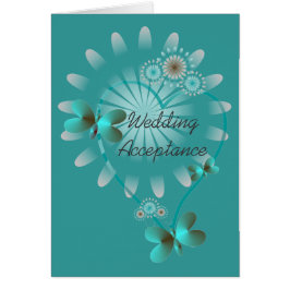 Cartão Corações de Borboleta de Aceitação de Casamento