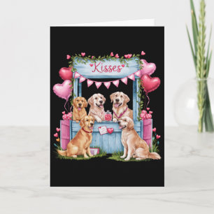 Cartão Corações de Golden Retriever no Dia dos Namorados