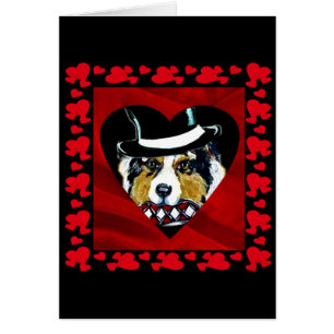 Cartão Corações de Pastores Australianos