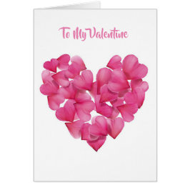 Cartão Corações de pétalas de Rosa de placa do dia de os 