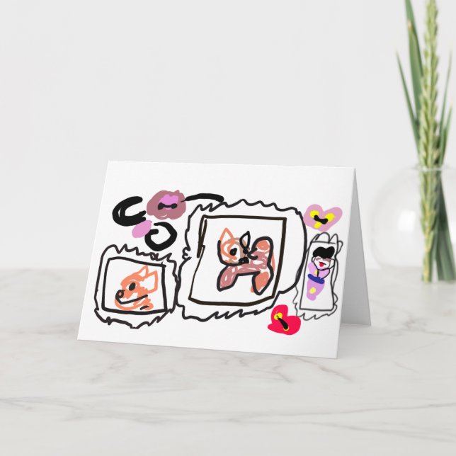 Cartão Corações de Shiba Inu (Frente)