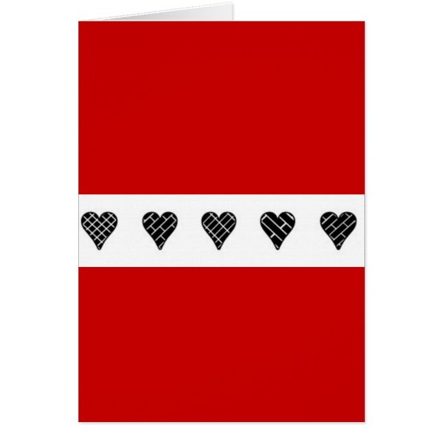 Cartão Corações Decorativos Pretos (Frente)