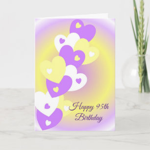 Cartão Corações Design Personalizado 95.o aniversário
