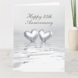 Cartão Corações do Aniversário de Prata