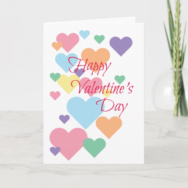 Cartão Corações do dia de os namorados (Frente)