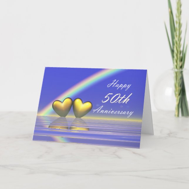 Cartão Corações do Ouro do 50º aniversário (Frente)