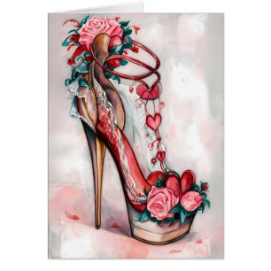 Cartão Corações e Saltos de Cinderela