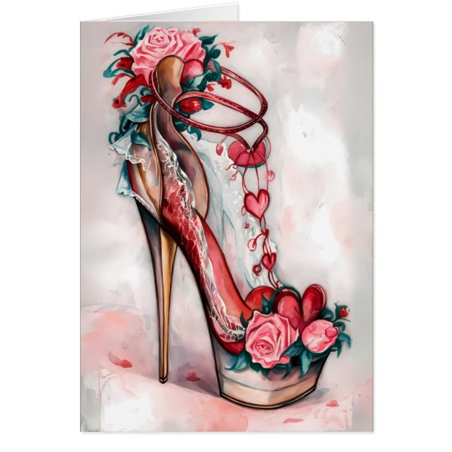 Cartão Corações e Saltos de Cinderela (Frente)