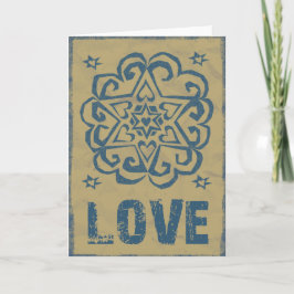 Cartão Corações em Dificuldade Estrelas Amor Mandala