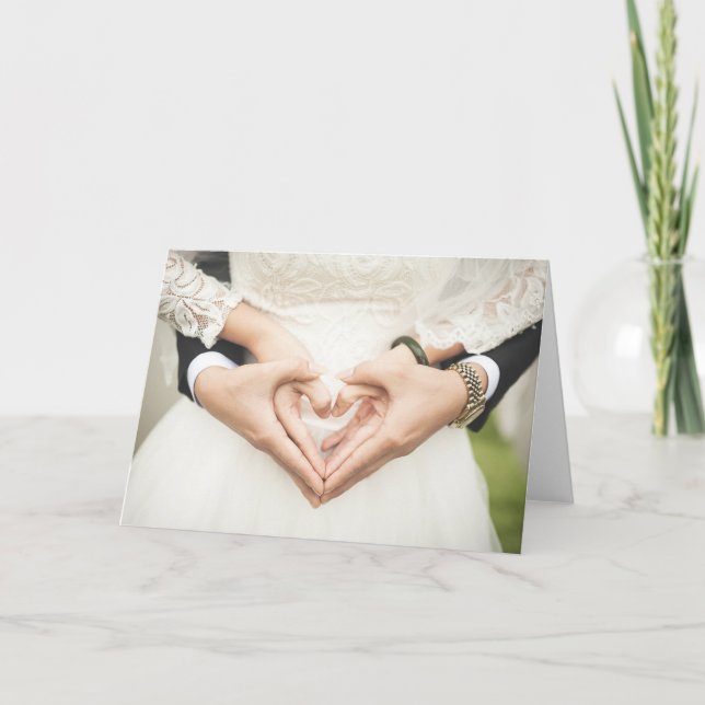 Cartão Corações em Nossas Mãos Casamento (Frente)