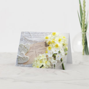 Cartão Corações, flores de primavera, Dia de as mães post