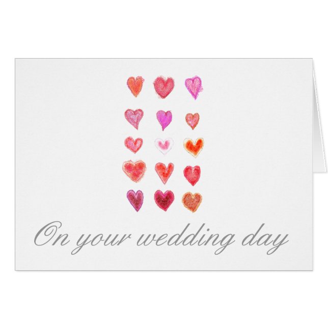 Cartão Corações pequenos de casamento (Frente Horizontal)